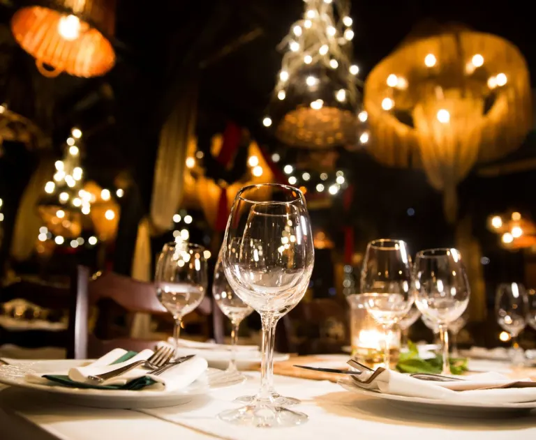 Ambiance lighting in restaurant by electrician near me