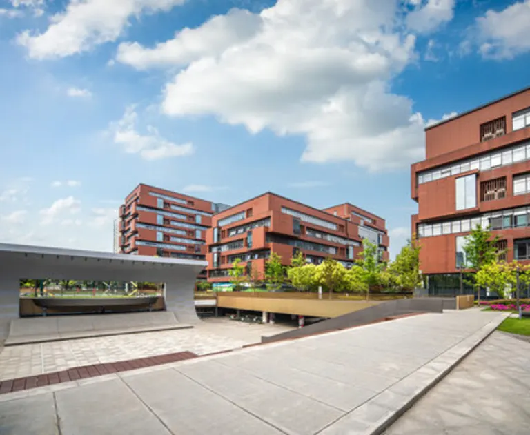 This image shows a zoomed out view of a college or university campus.