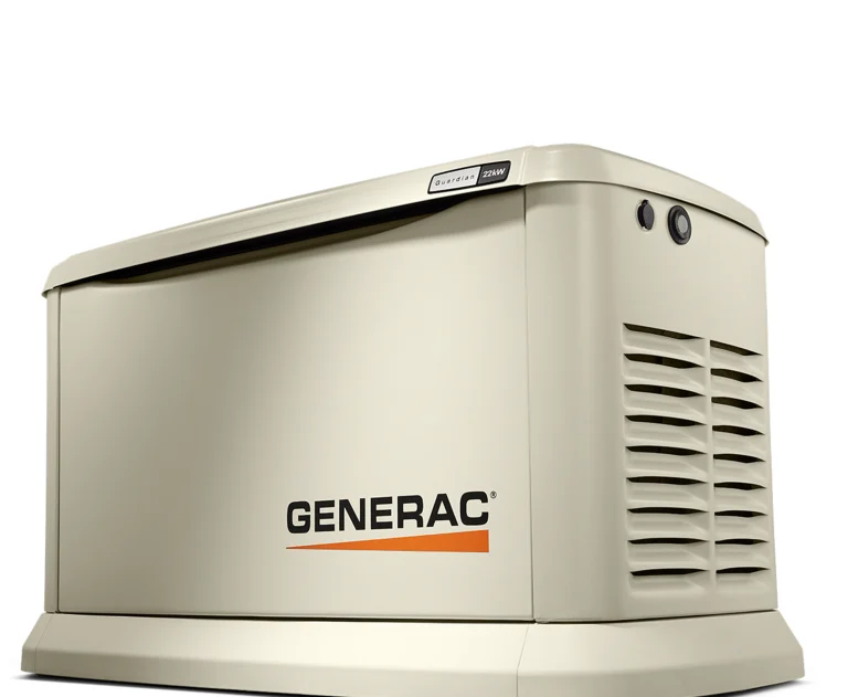 This is a Generac Guardian Series home standby generator, likely a 22kW to 26kW model based on the label.