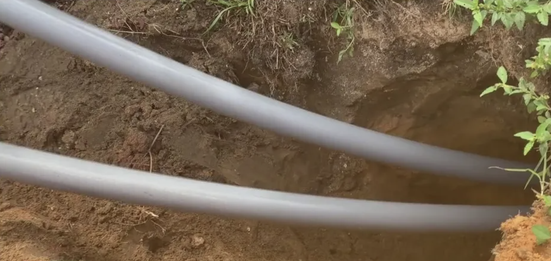 This image shows electric service lines installed underground in Florida.