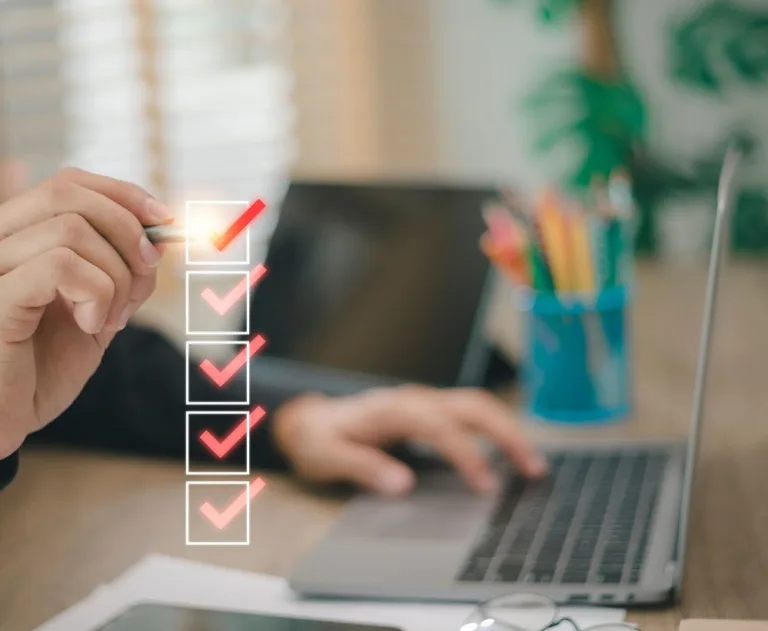 This image represents a business checklist concept, often used to illustrate project management, task completion, or business processes.