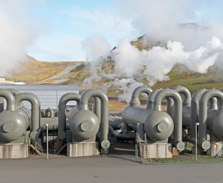 This image shows a geothermal power plant.