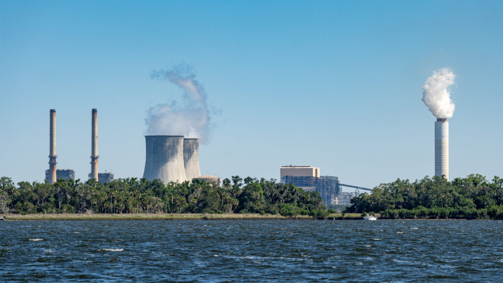 This image shows a coal operated power plant located in Florida.