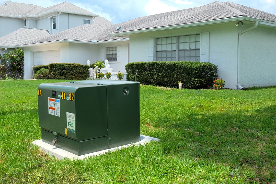 The item in the image is a pad-mounted transformer, which is essential for underground power distribution systems by converting high-voltage electricity into low-voltage electricity for residential or commercial use.