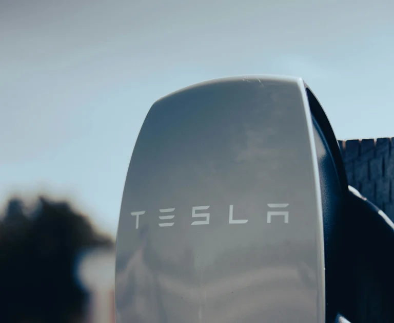 This item is a Tesla electric vehicle charging station, likely a Supercharger or a Wall Connector.