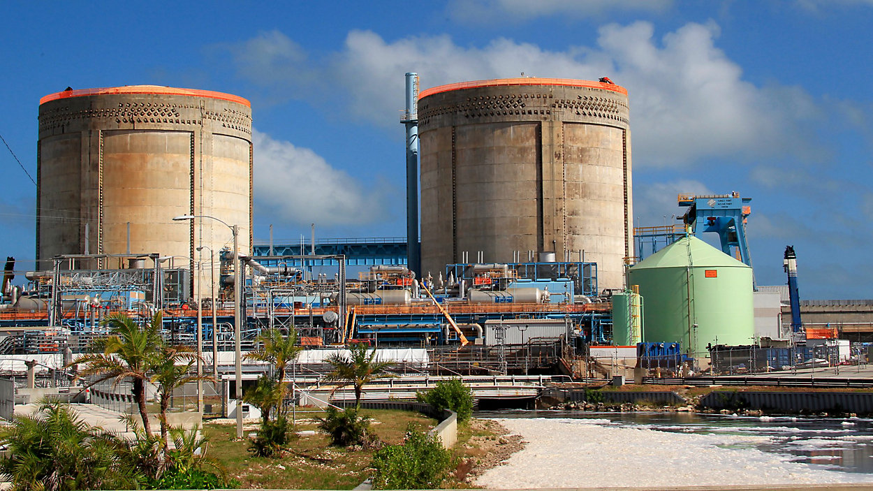 This image shows the Turkey Point Nuclear Generating Station located in Florida.