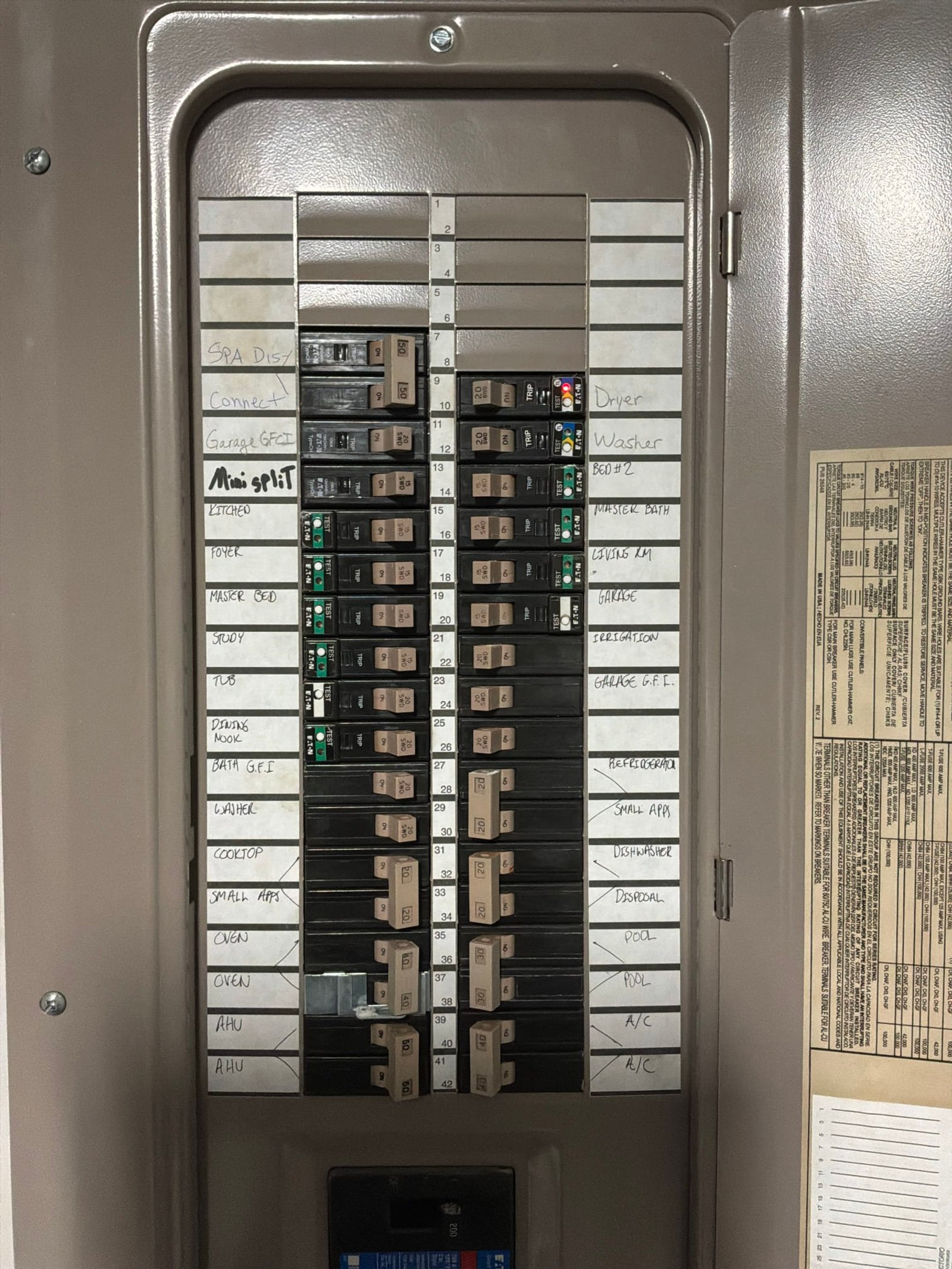 The electrical panel with its dead front in place documented on a Smoke Detectors job in Jupiter, FL - West Palm Beach electrical repair