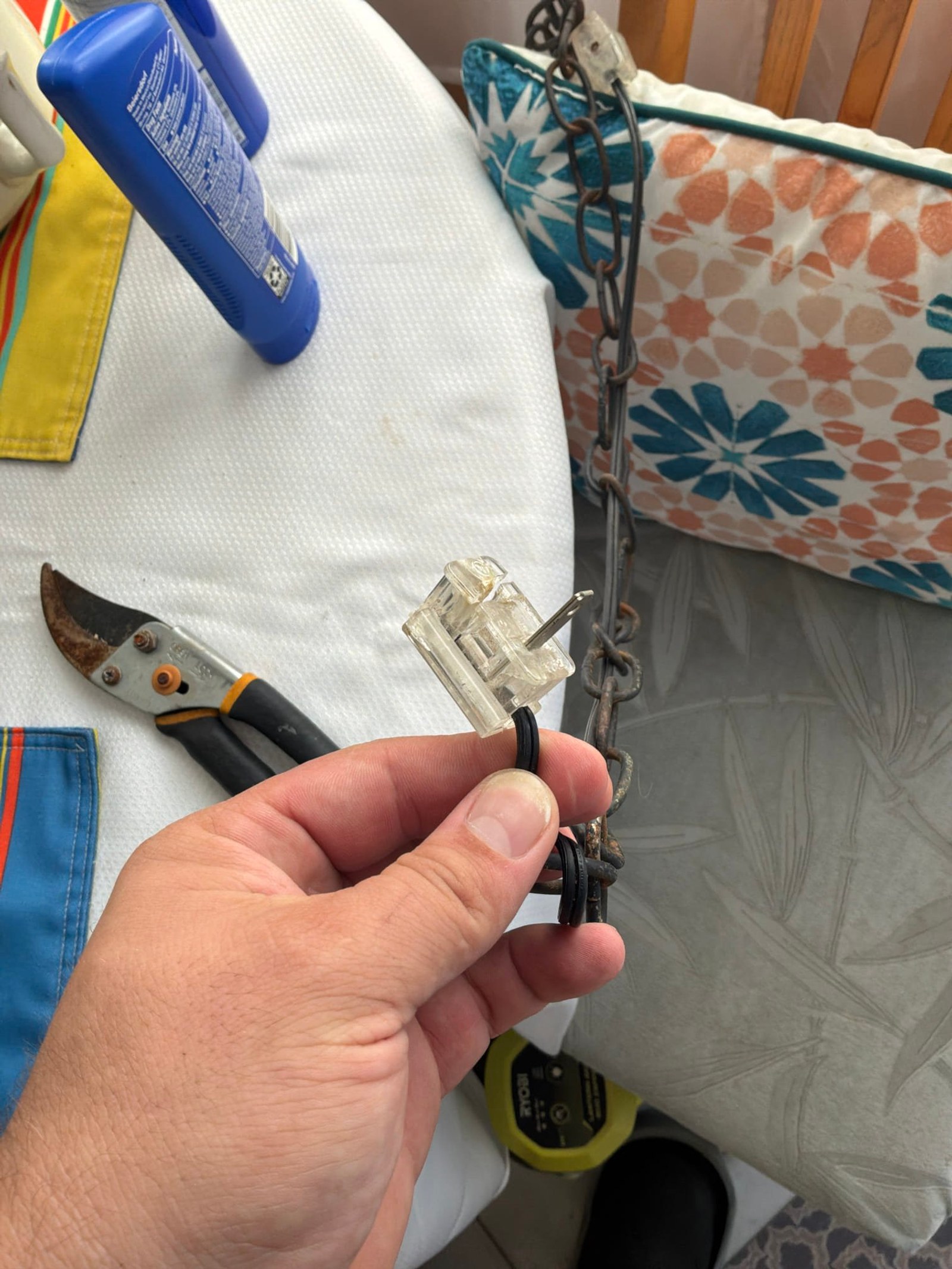 The panel feed lugs and service conductors documented during the work on an Electric Fixture Service/Repair job in Lake Worth Beach, FL.